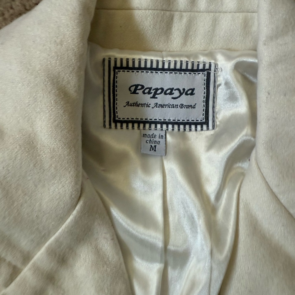Papaya Cream Pea Coat - Picture 4 of 7